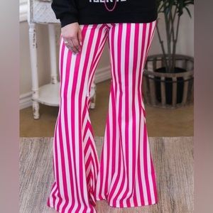 Pink Striped Bell Bottoms